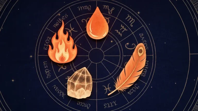 Cztery żywioły w zodiaku - ogień, woda, ziemia i powietrze jako symbole astrologiczne