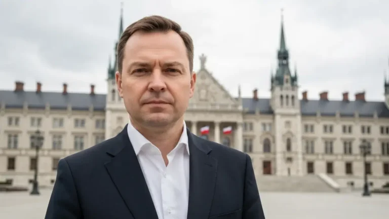 Adrian Zandberg, polityk polski i lider partii Razem, portret oficjalny