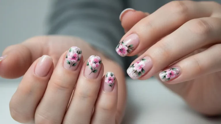 Granatowe paznokcie - eleganty manicure w kolorze morskiego granatu z błyszczącym efektem na dłoniach kobiety