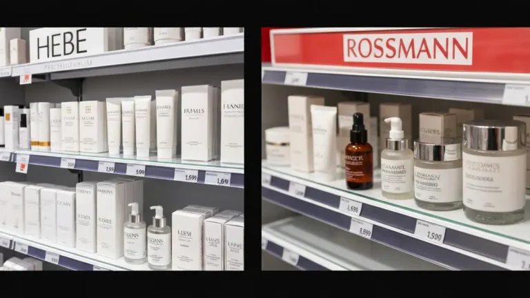 Porównanie oferty Hebe i Rossmann - kosmetyki do pielęgnacji twarzy na półkach