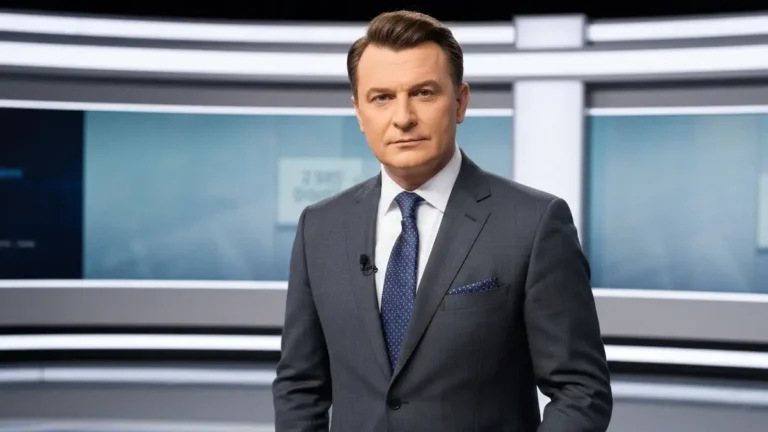 Krzysztof Ibisz - portret prezentera telewizyjnego w studiu