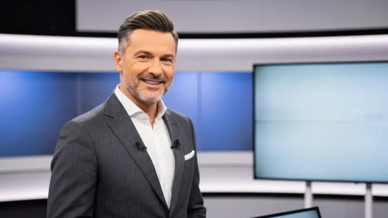 Marcin Prokop - znany polski prezenter telewizyjny w studio