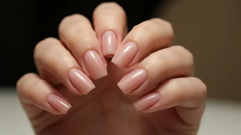 Kobieta z zdrowym manicure - paznokcie wzmocnione i błyszczące, 3:4 portrait
