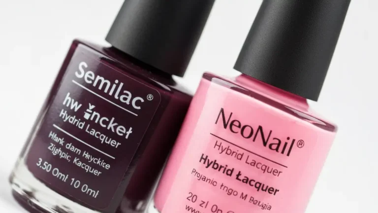 Butelki lakierów Semilac i NeoNail obok siebie - porównanie dwóch polskich marek do manicure hybrydowej