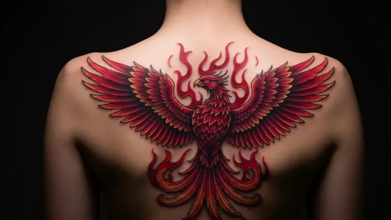 Tatuaż feniksa na plecach kobiety - symbolika odrodzenia i siły