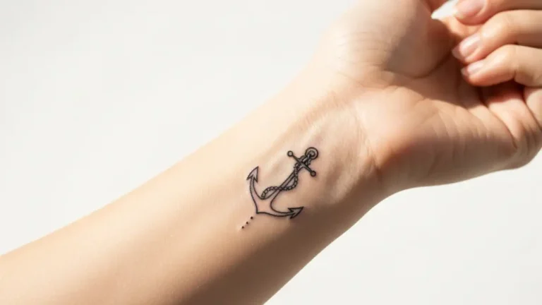Tatuaz kotwicy na nadgarstku kobiety - symbolika stałości i nadziei
