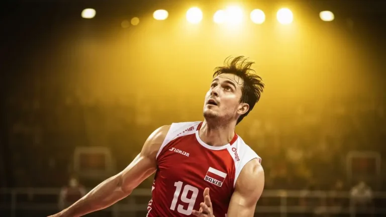 Wilfredo Leon w stroju reprezentacji Polski, siatkarza w akcji na boisku